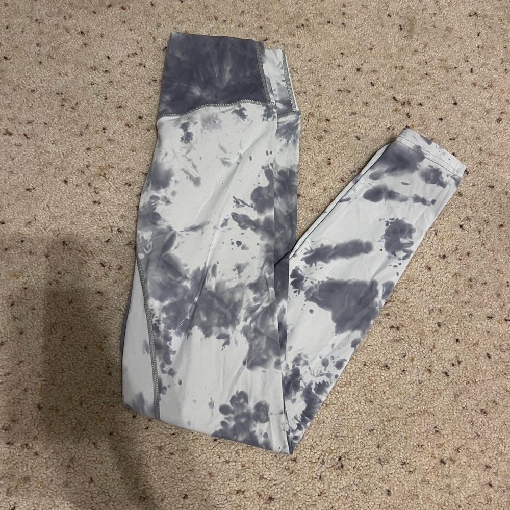 Tie-Dye Gray High-Waist Leggings